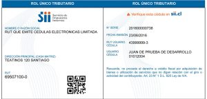Cédula RUT electrónica